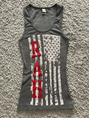 2000s Y2K Kavio Gray Tank Top with Red “Rah” Lettering